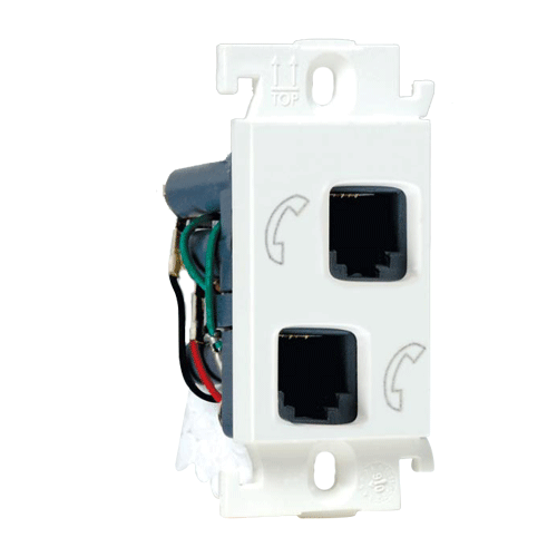 Legrand Mylinc 1M Double RJ 11 Telephone Socket, 6755 44